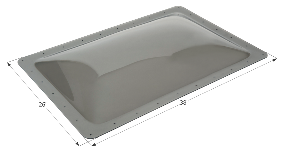 Icon 22-0037 Skylight; 4 Inch High Bubble Type Dome; Rectangular; For 34 Inch Length x 22 Inch Width