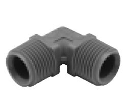 90 Degree Coupler Elbow 1/2" tube, 3/4" threads, plastic