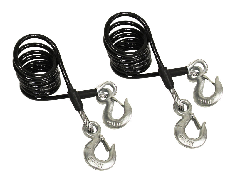14-5236 Blue-OX 10000 safety cables with snap hooks 2 Set 7'