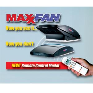 22-0389 maxxfan deluxe remote control 14x14 w/ fan; smoke; t-stat rain cover