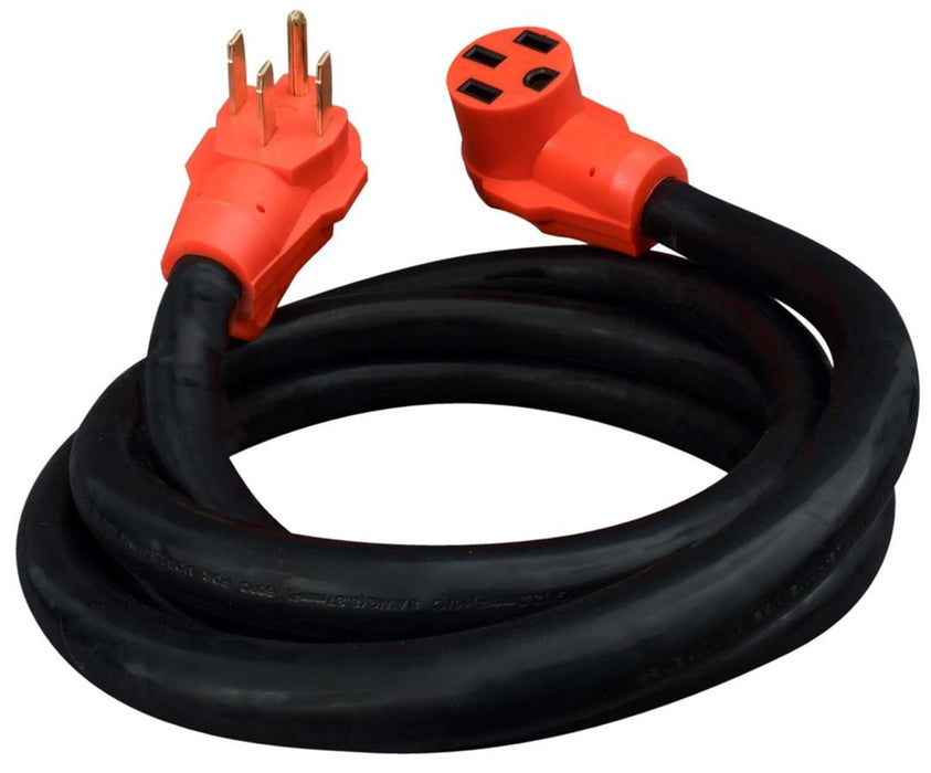 125/ 250 Volt Extension Cord; 4-Prong; 50 Ampere; 6 To 8 Gauge Four Wire; 10 Foot Length; Black