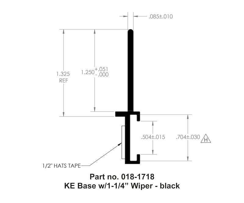 KE Base Rubber Flap Slide-out Seal 1.25" (30Ft Roll) - AP#018-1718